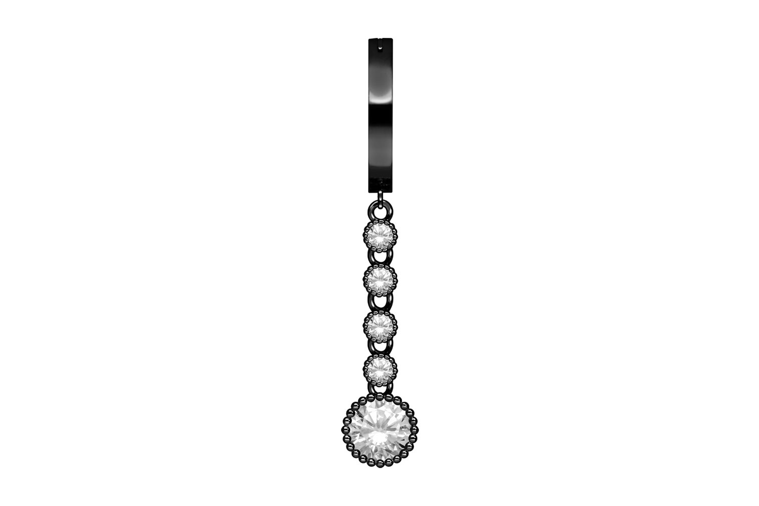 Titan Bauchnabelclicker Bauchnabelpiercing BOGEN + 5 KRISTALLE